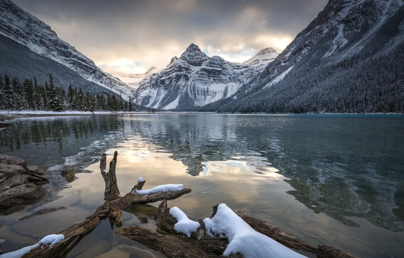 Photo wallpaper the sky, clouds, mountains, Canada, Albert