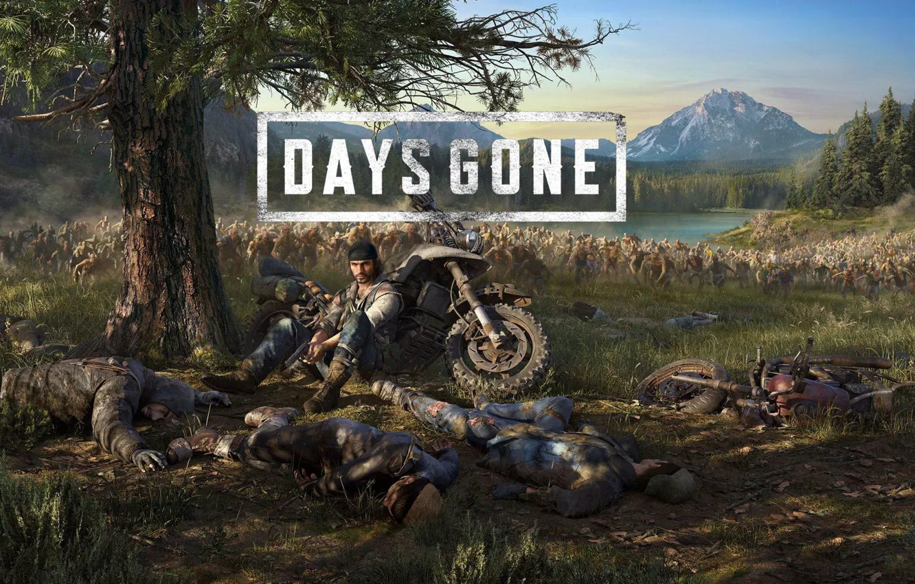Photo wallpaper zombies, Gone, biker, PS4, Days, Days Gone, Appocalipse