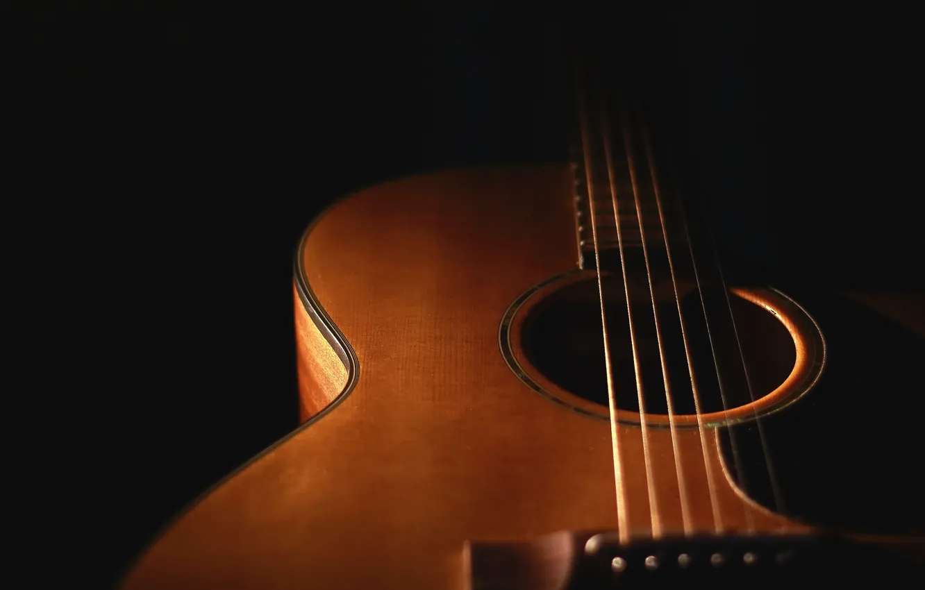 Photo wallpaper macro, music, guitar