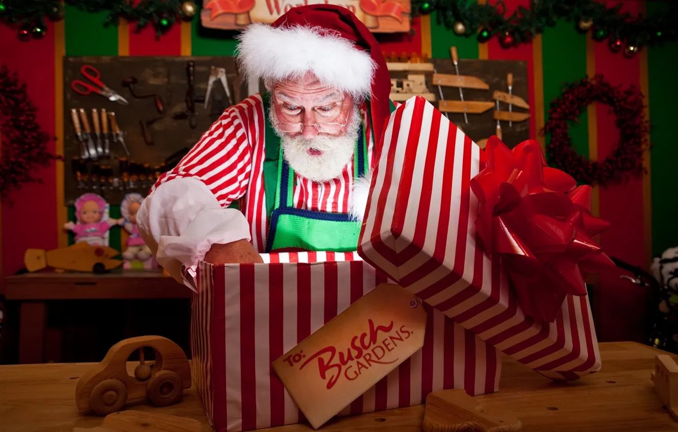 Photo wallpaper strips, face, mood, holiday, box, gift, toy, surprise