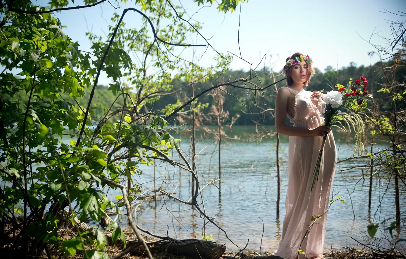 Photo wallpaper look, girl, background