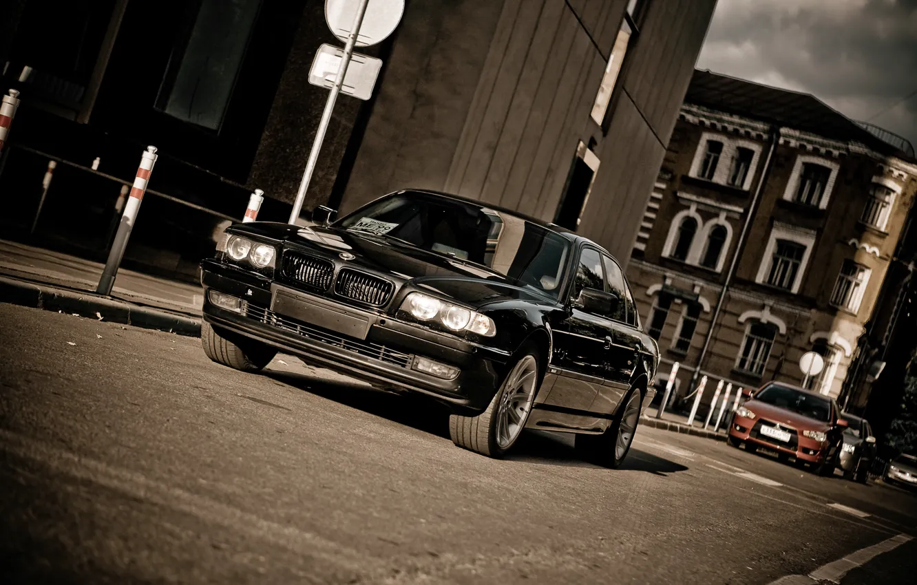 Photo wallpaper lights, black, Boomer, seven, e38, bumer, bmw 740