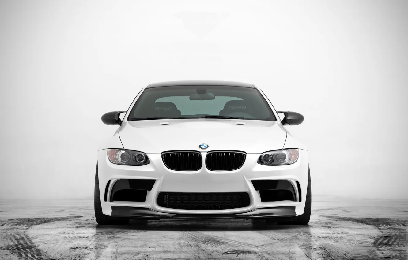 Photo wallpaper BMW, BMW, white, white, front, E92, GTS5
