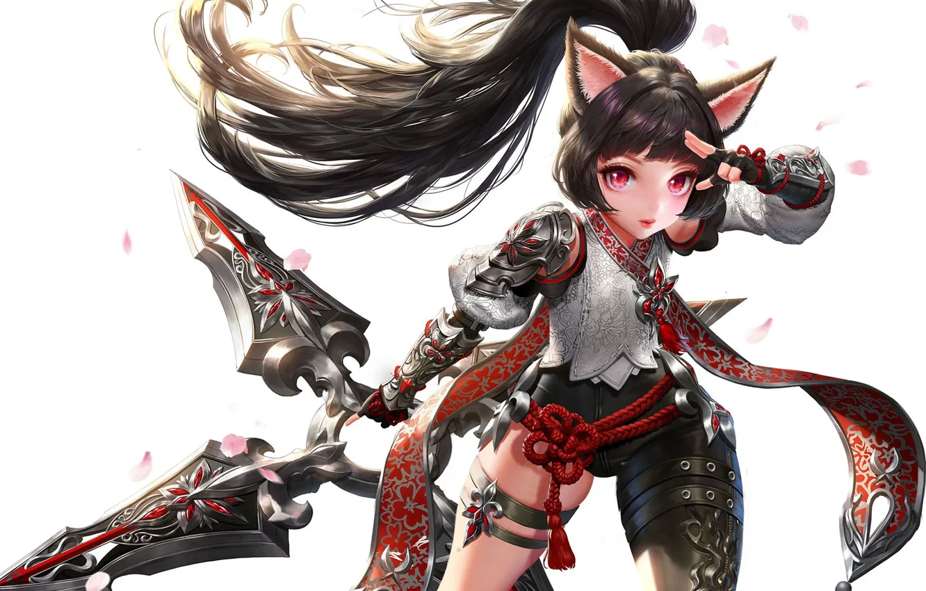 Photo wallpaper look, girl, neko, Gravity Rush