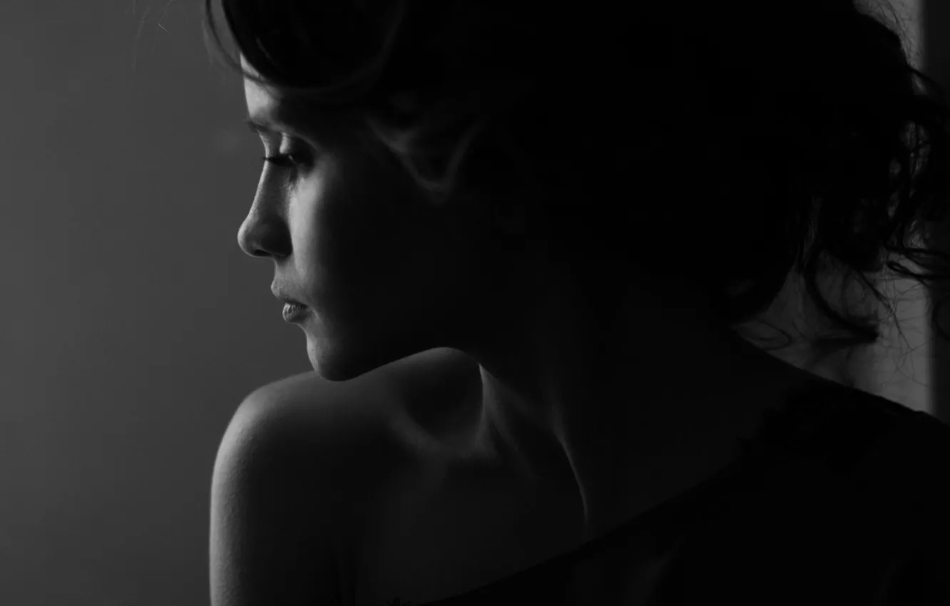Photo wallpaper girl, b/W, profile, photographer, face, Pasha Ivanov