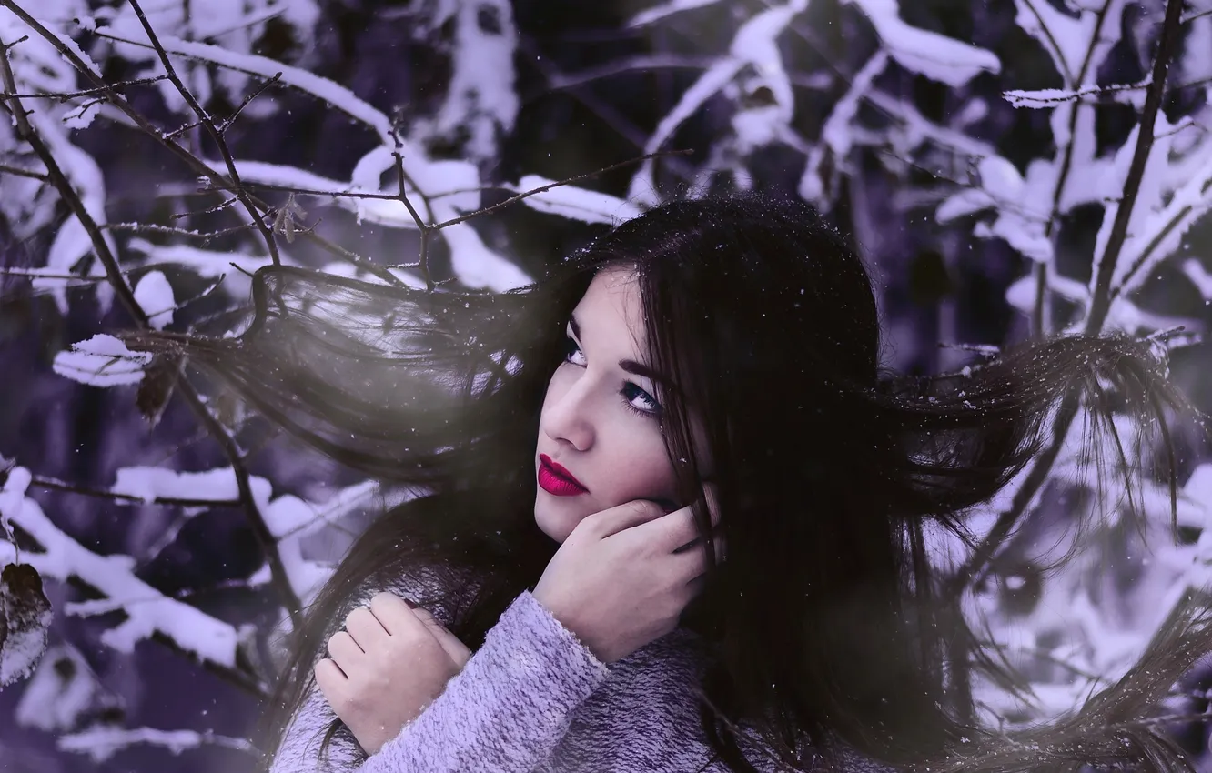 Photo wallpaper look, girl, Caroline Bel