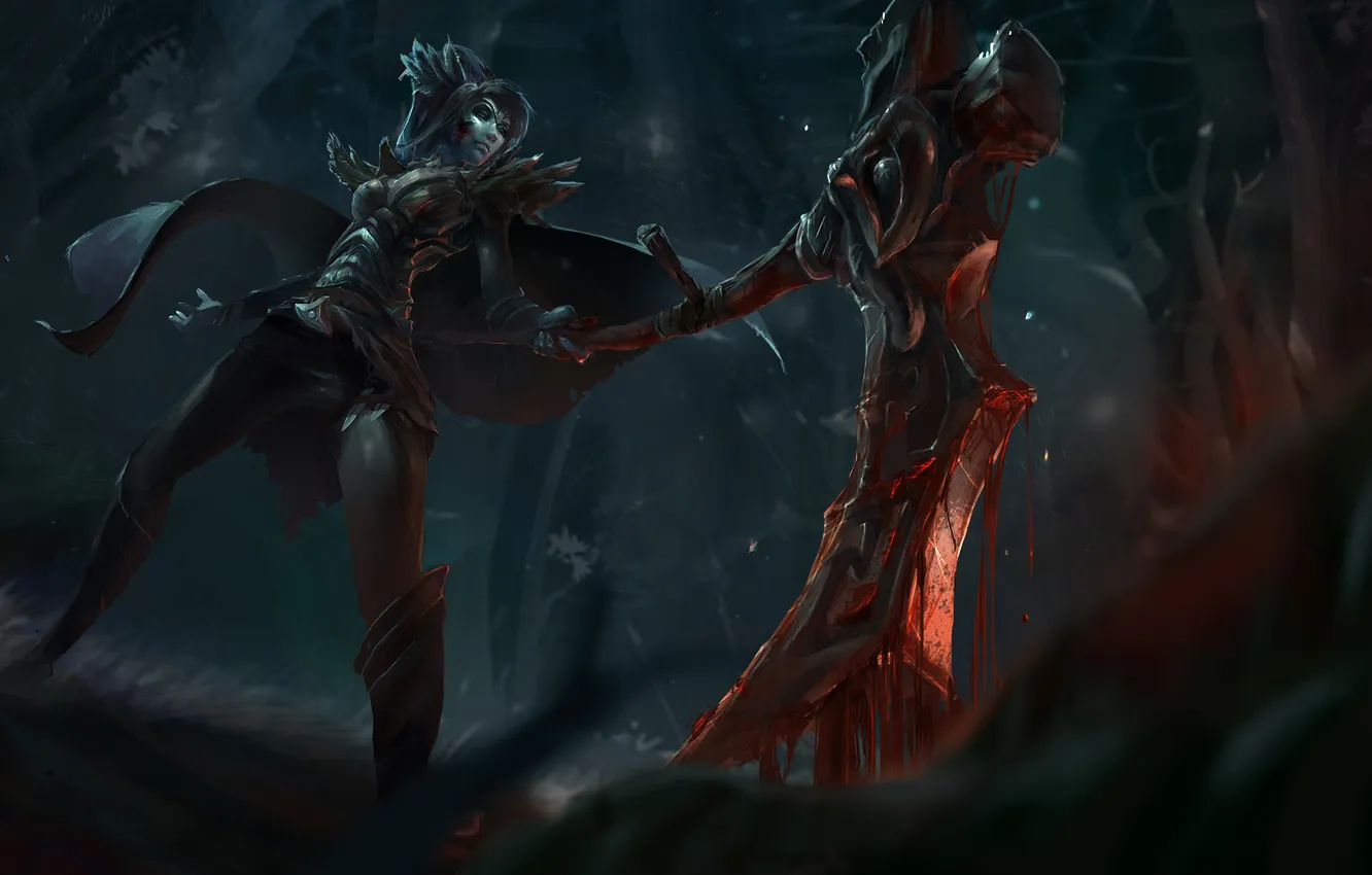 Photo wallpaper girl, blood, axe, dota 2, Phantom Assassin