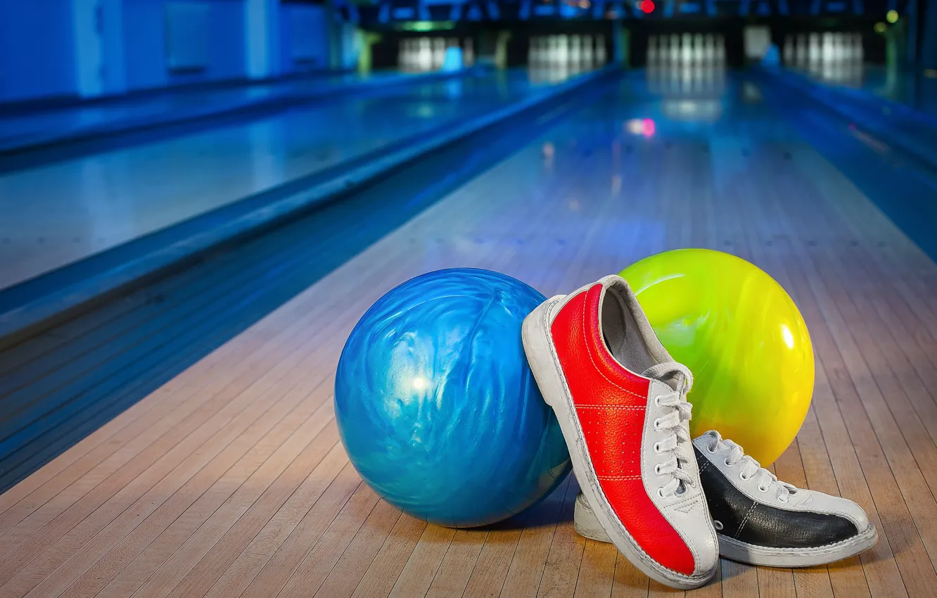 Photo wallpaper ball, sneakers, shadow, track, balls, bowling, bowling