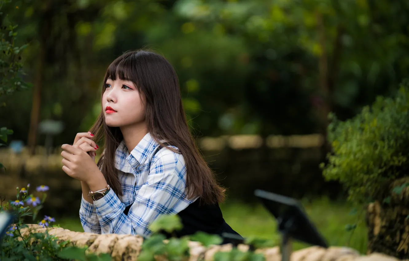 Photo wallpaper girl, Asian, cutie