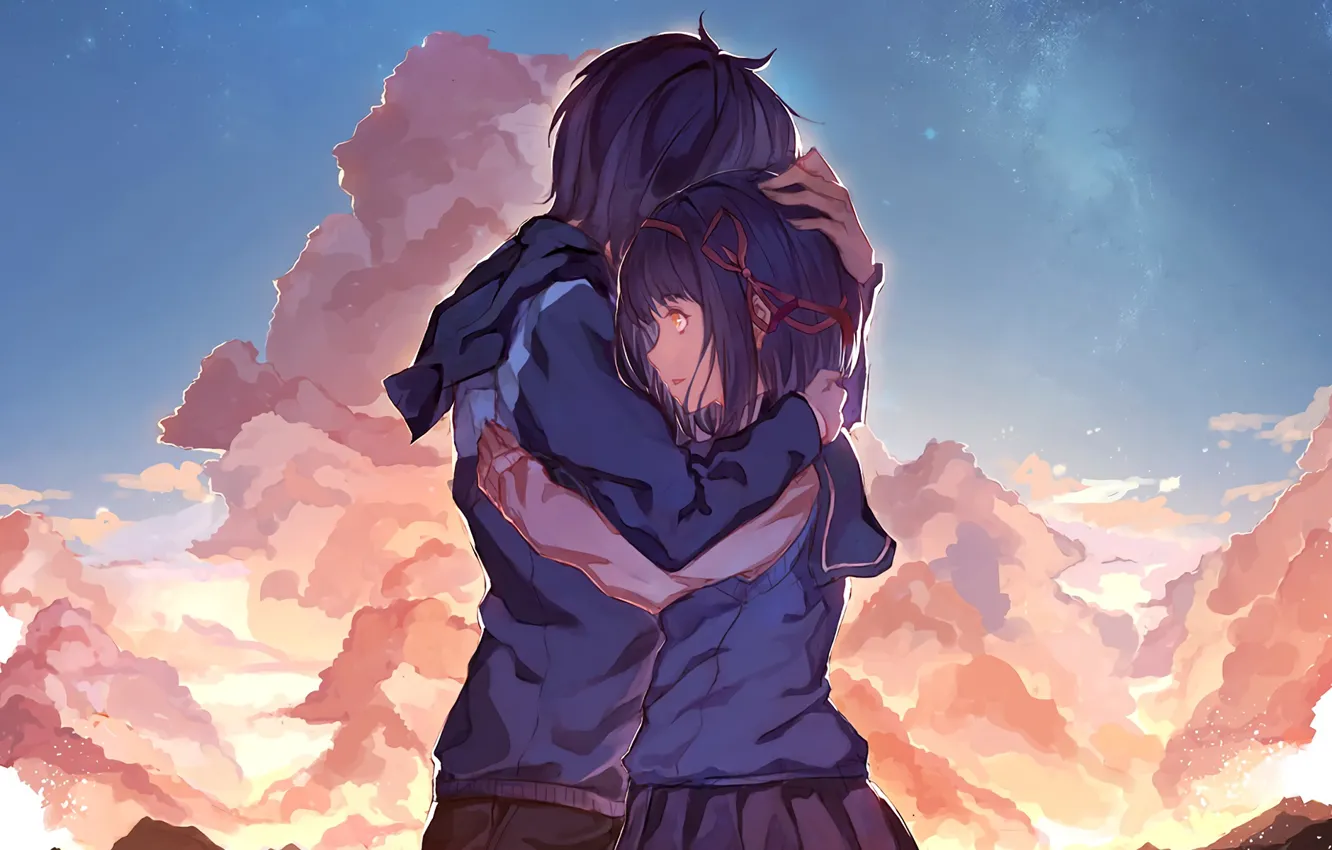 Photo wallpaper girl, love, guy, Kimi no VA On, Your name