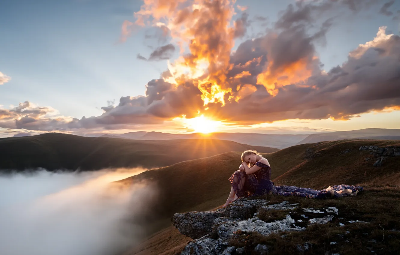 Photo wallpaper girl, nature, pose, the situation, Mike Naumenko
