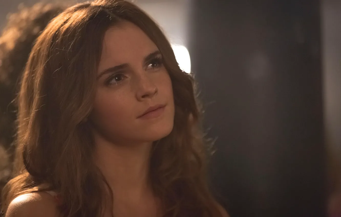 Photo wallpaper white, eyes, look, girl, face, smile, rain, movie