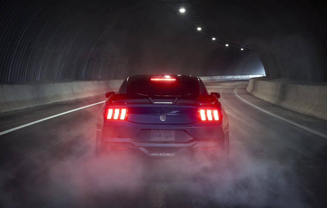 Photo wallpaper Mustang, Ford, rear view, 2024, Ford Mustang Dark Horse