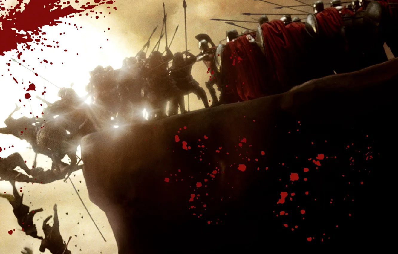 Photo wallpaper battle, Blood, 300 Spartans