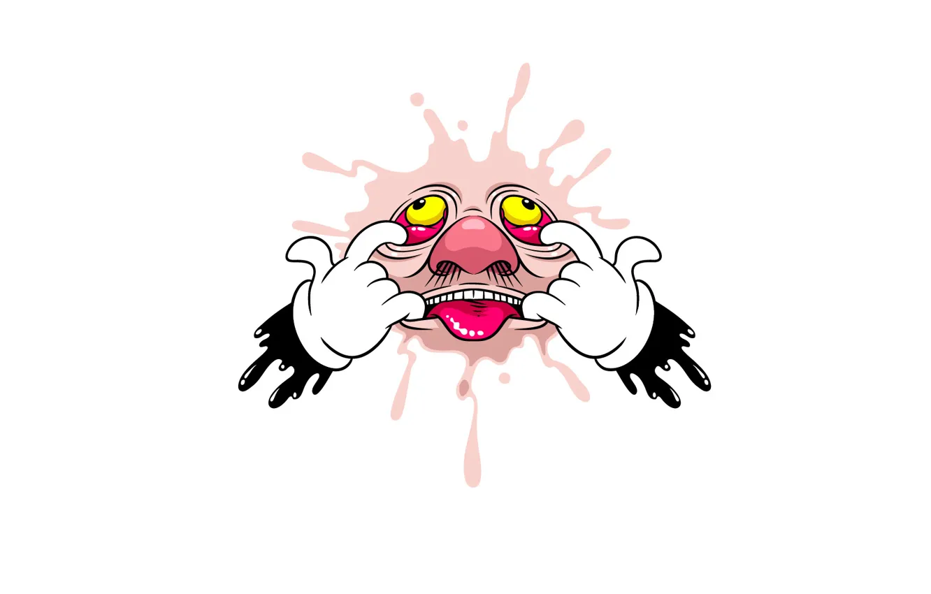 Photo wallpaper language, eyes, face, grimace