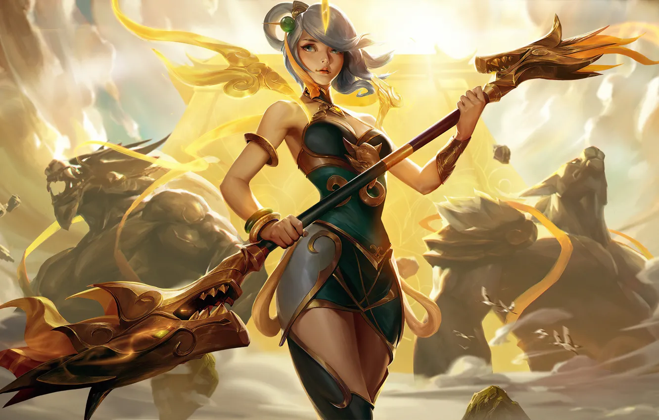 Photo wallpaper look, clouds, pose, magic, the game, monsters, game, character