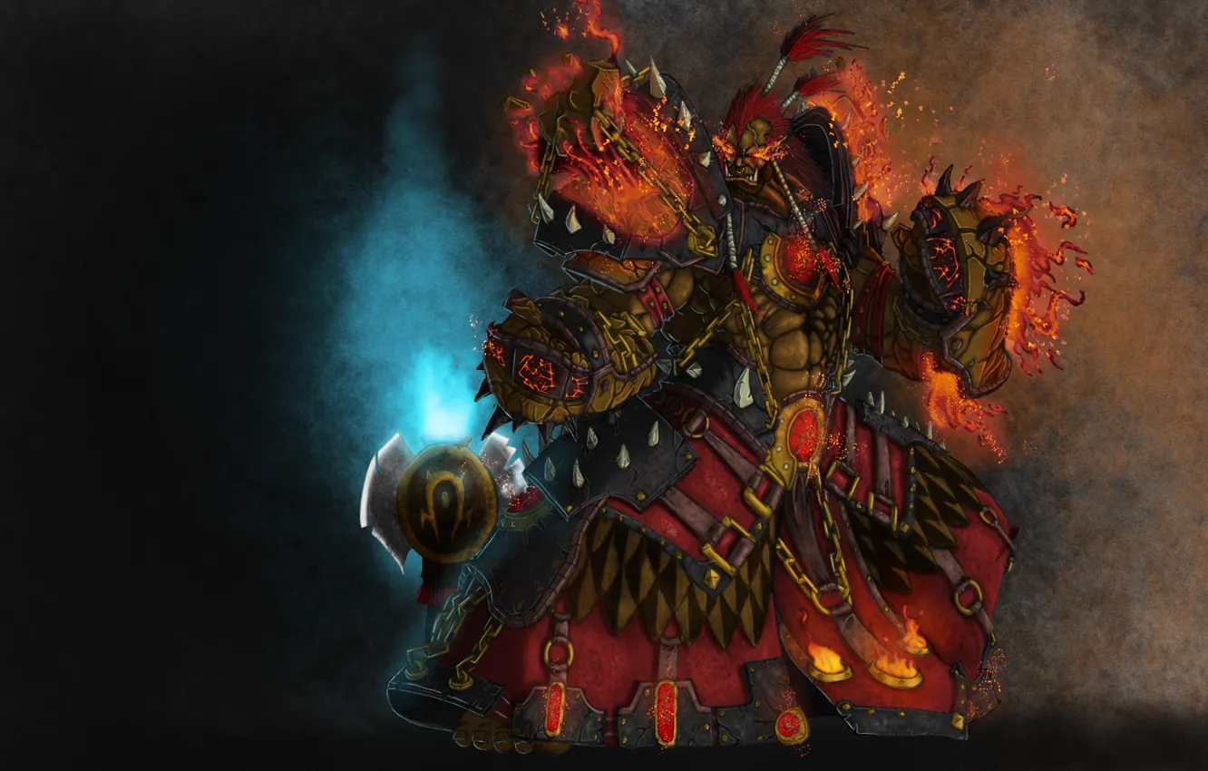 Photo wallpaper armor, Orc, wow, Horde, world of warcraft, shaman, totem, ork