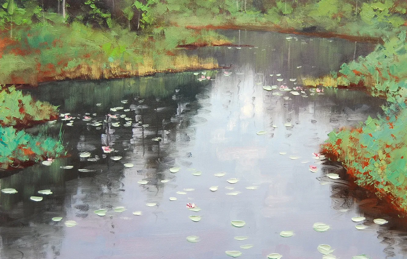 Photo wallpaper figure, art, ARTSAUS, POND REFLECTIONS