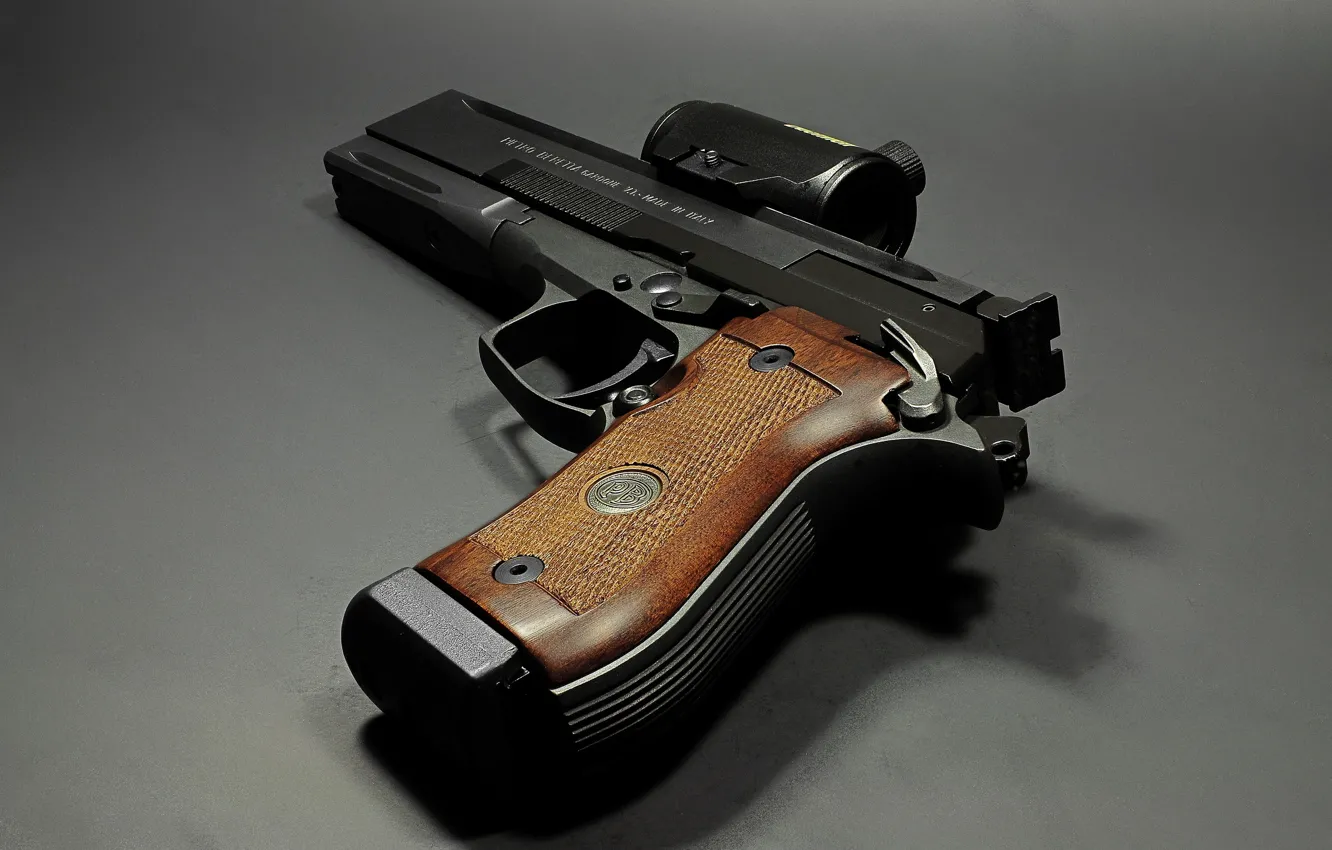 Photo wallpaper macro, gun, Beretta 87