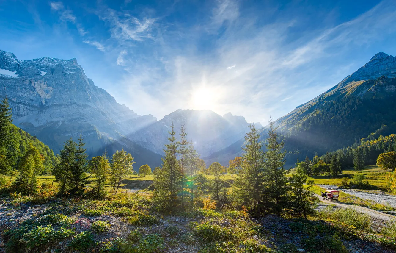 Photo wallpaper landscape, mountains, nature, Alps