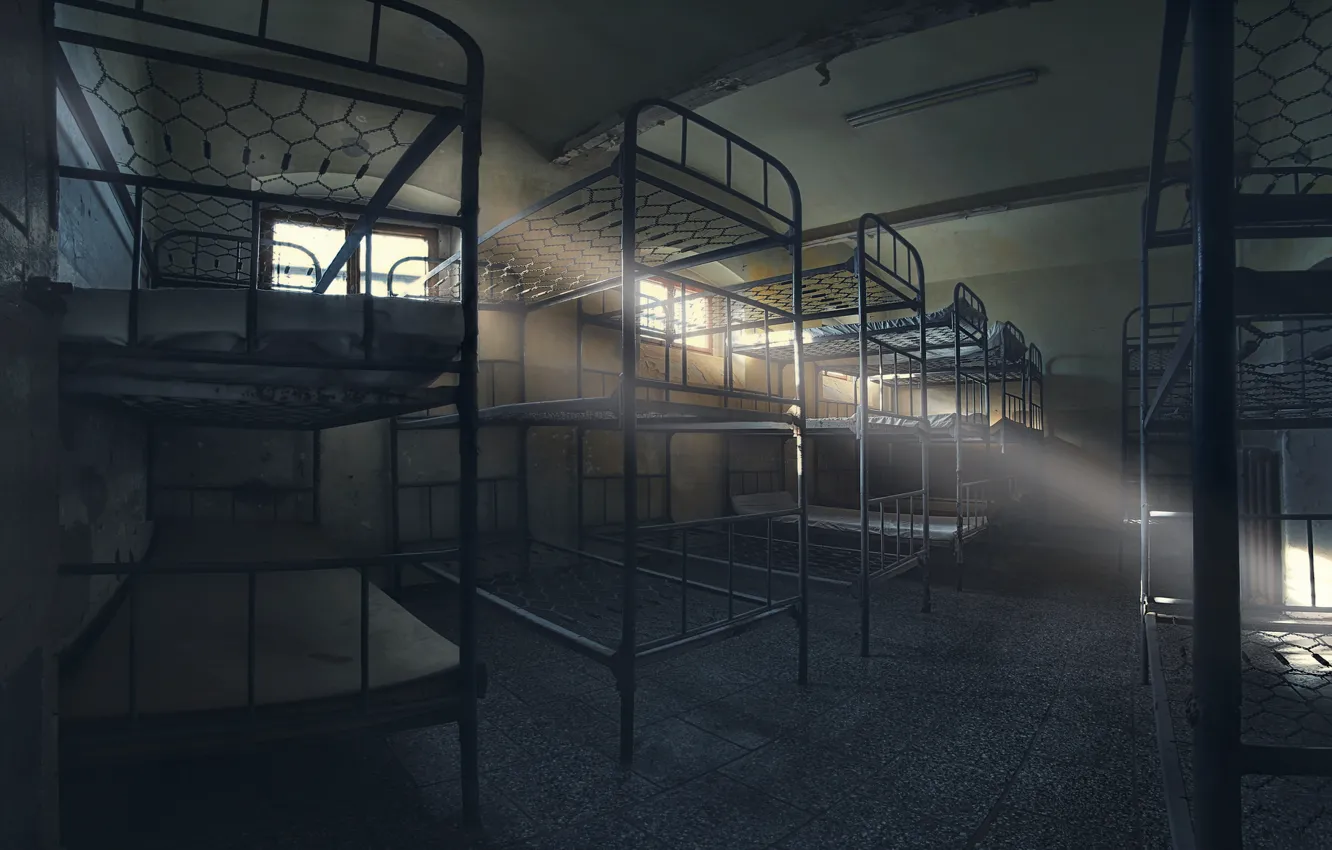 Photo wallpaper background, bed, barracks