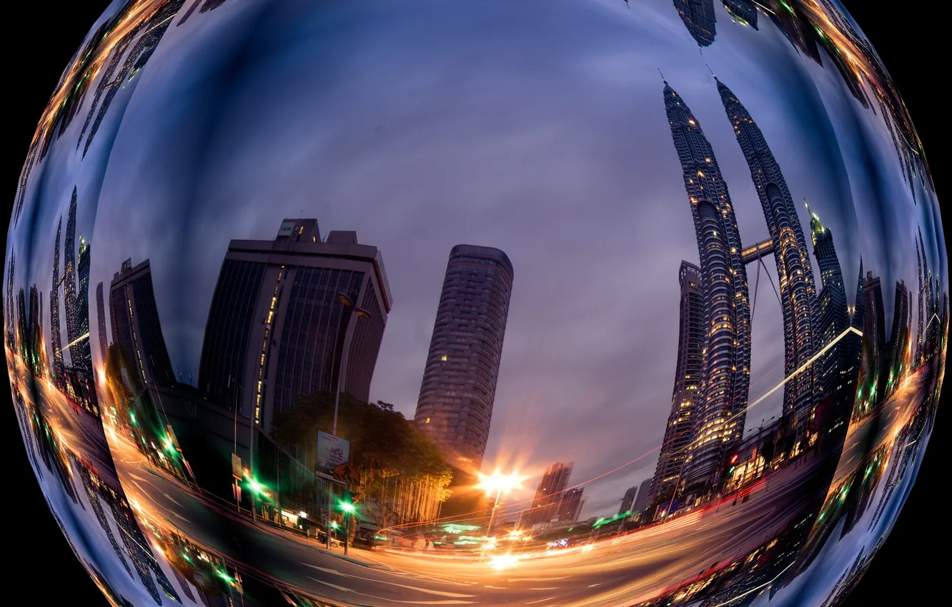 Photo wallpaper reflection, bubbles, form