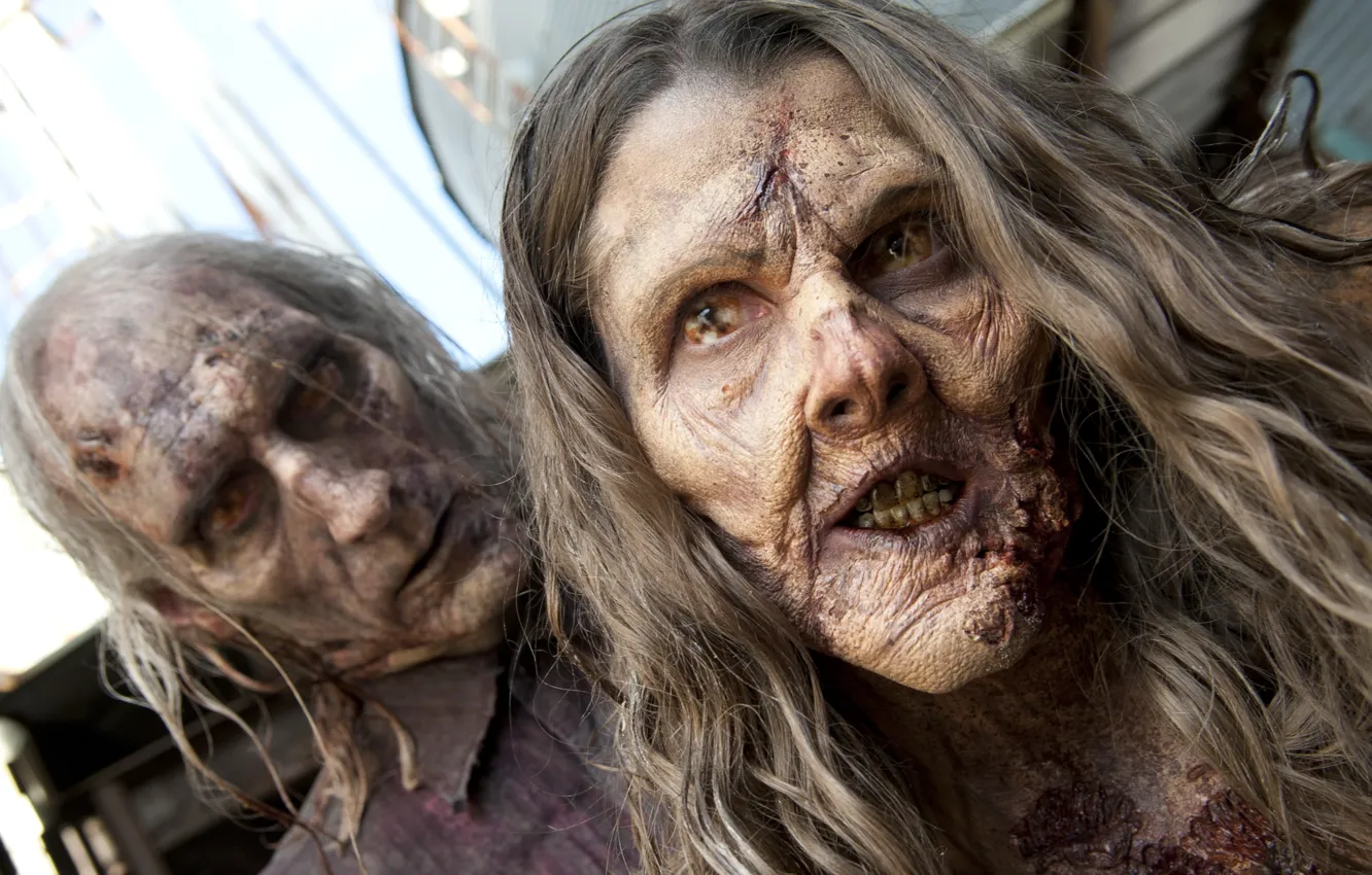 Photo wallpaper zombies, woman, man, The Walking Dead