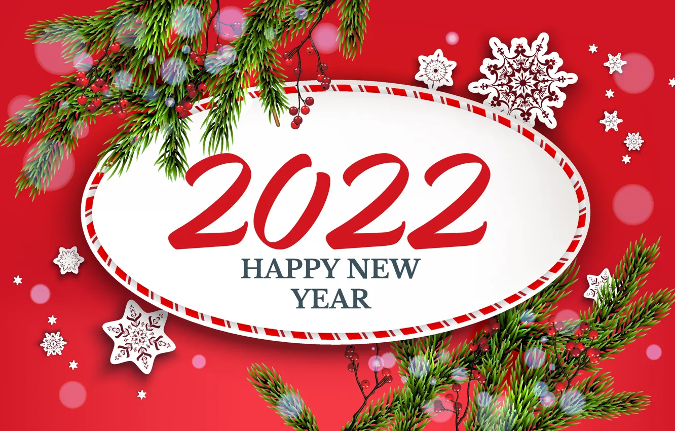 Photo wallpaper snowflakes, branches, background, tree, new year, figures, New Year, 2022