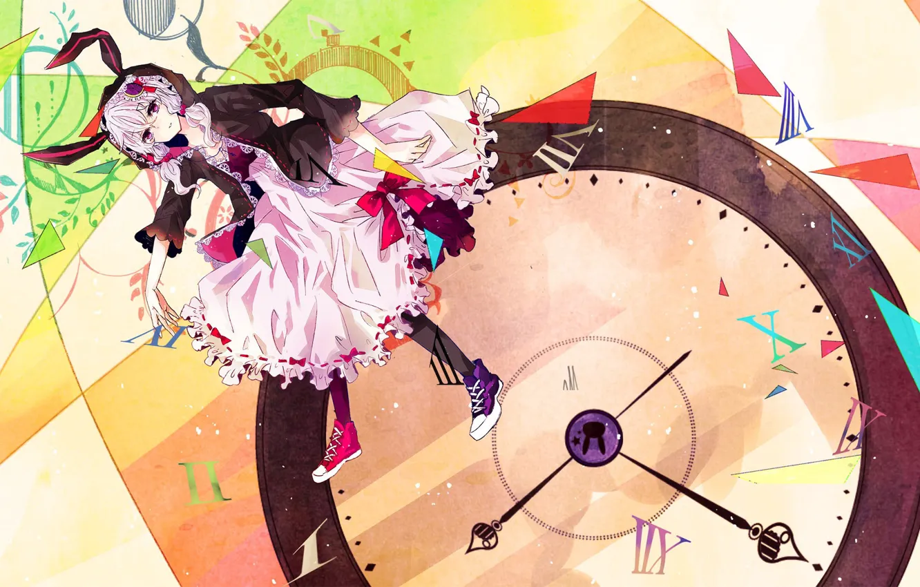 Photo wallpaper arrows, sneakers, round, dial, bows, vocaloid, Vocaloid, number
