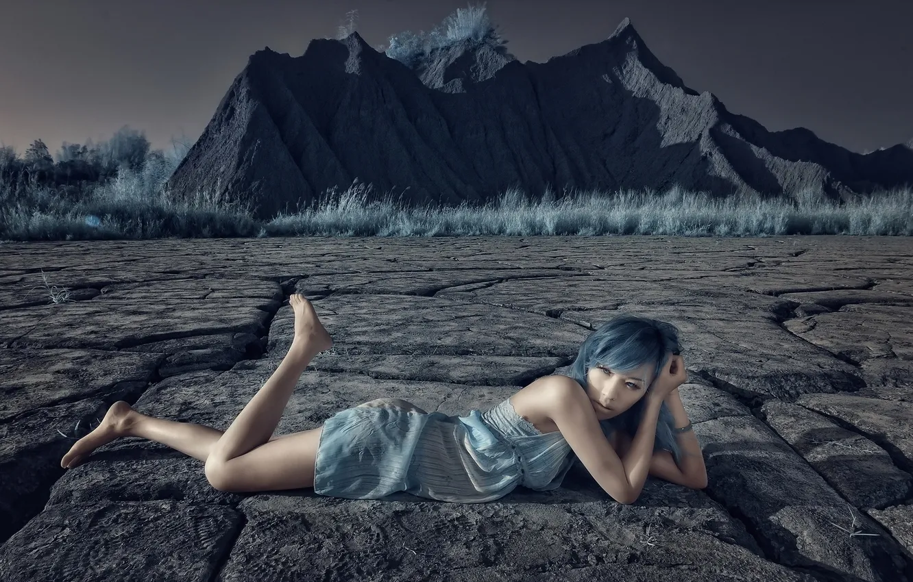 Photo wallpaper girl, background, Asian