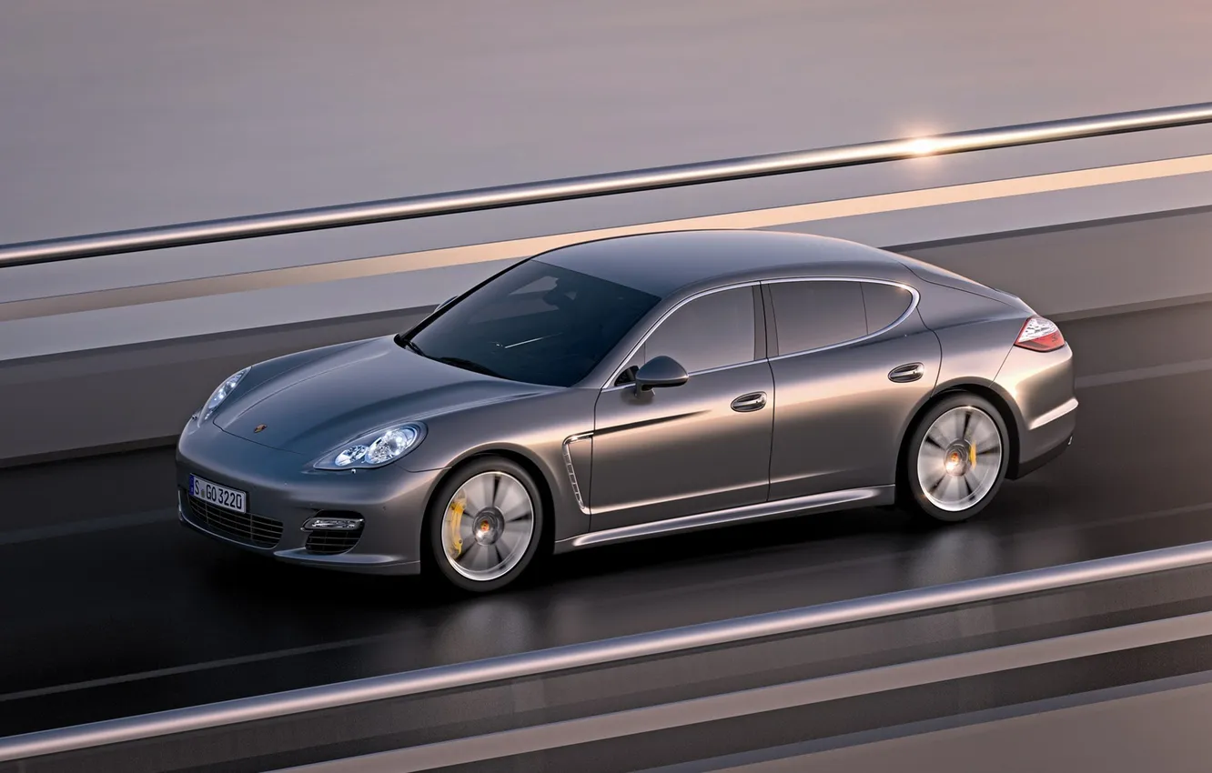 Photo wallpaper grey, Porsche, Panamera Turbo-S