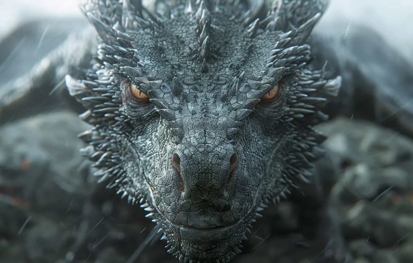 Photo wallpaper look, face, dragon, front, closeup, digital art, AI art, The Art of Artificial Intelligence