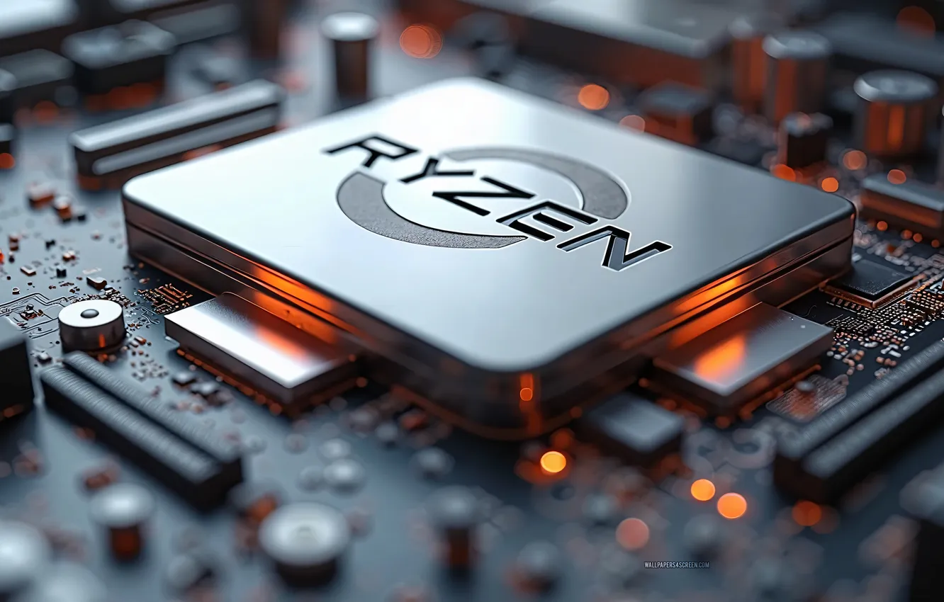 Photo wallpaper hi-tech, processor, chip, Ryzen, Ryzen Logo