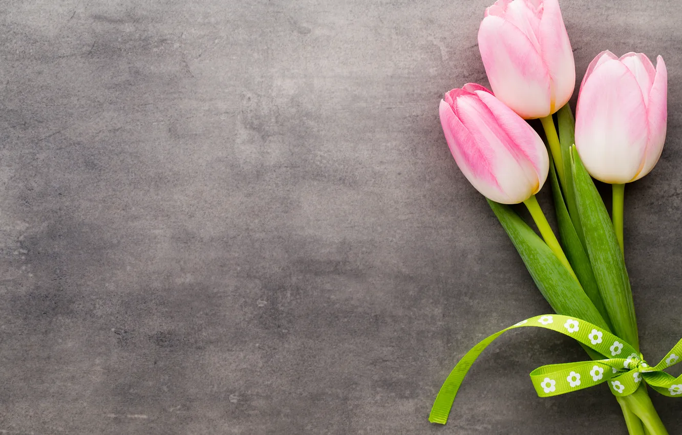 Photo wallpaper tulips, pink, flowers, tulips, bouquet