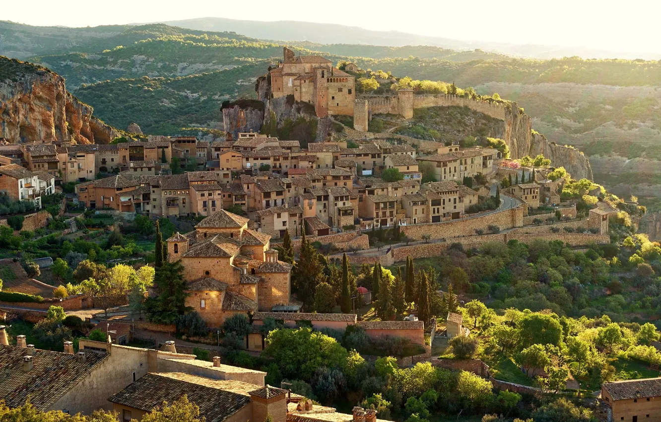 Photo wallpaper the city, Spain, Spain, medieval architecture, Alquezar