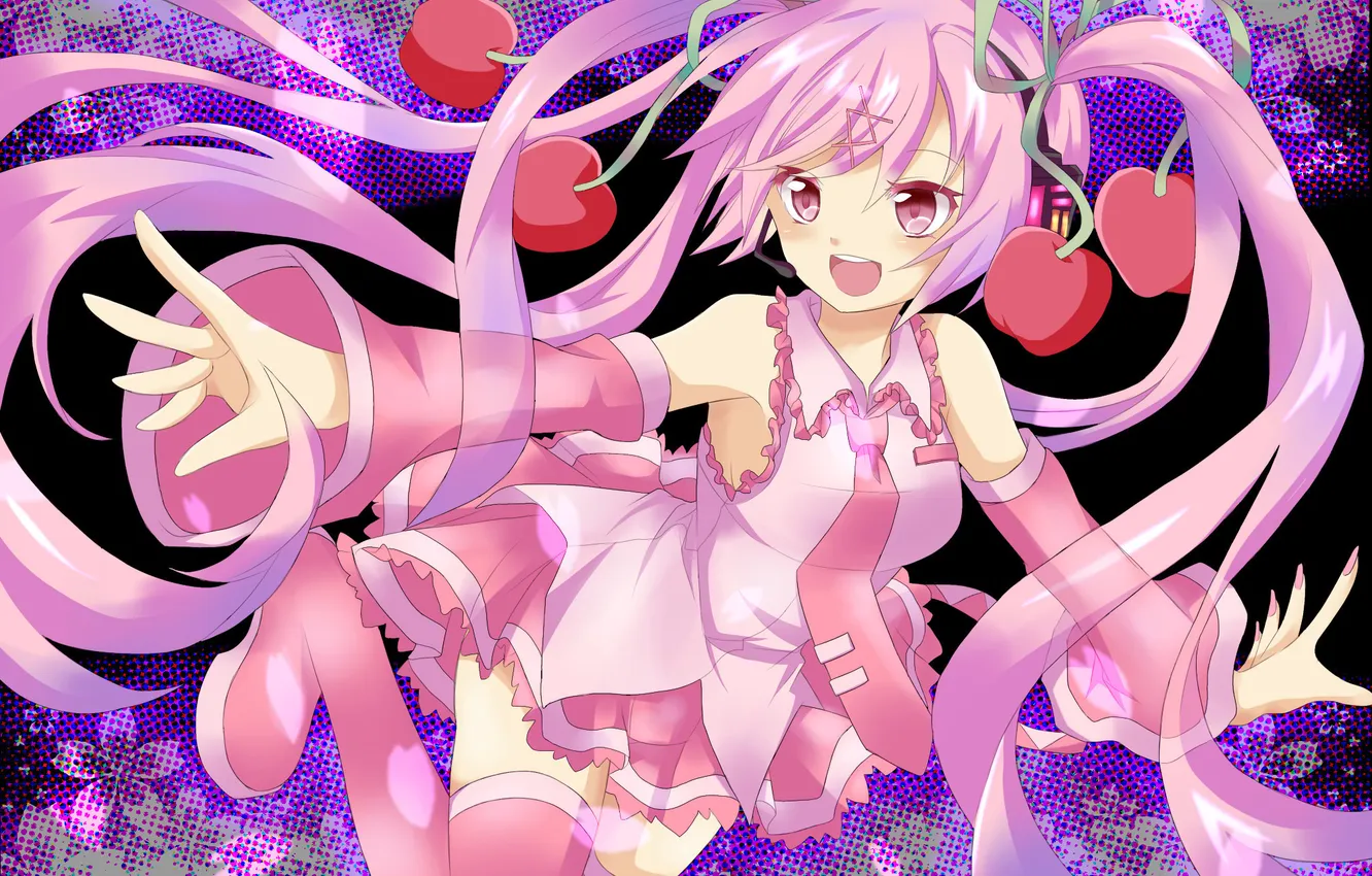 Photo wallpaper look, girl, smile, background, hands, tie, blush, form