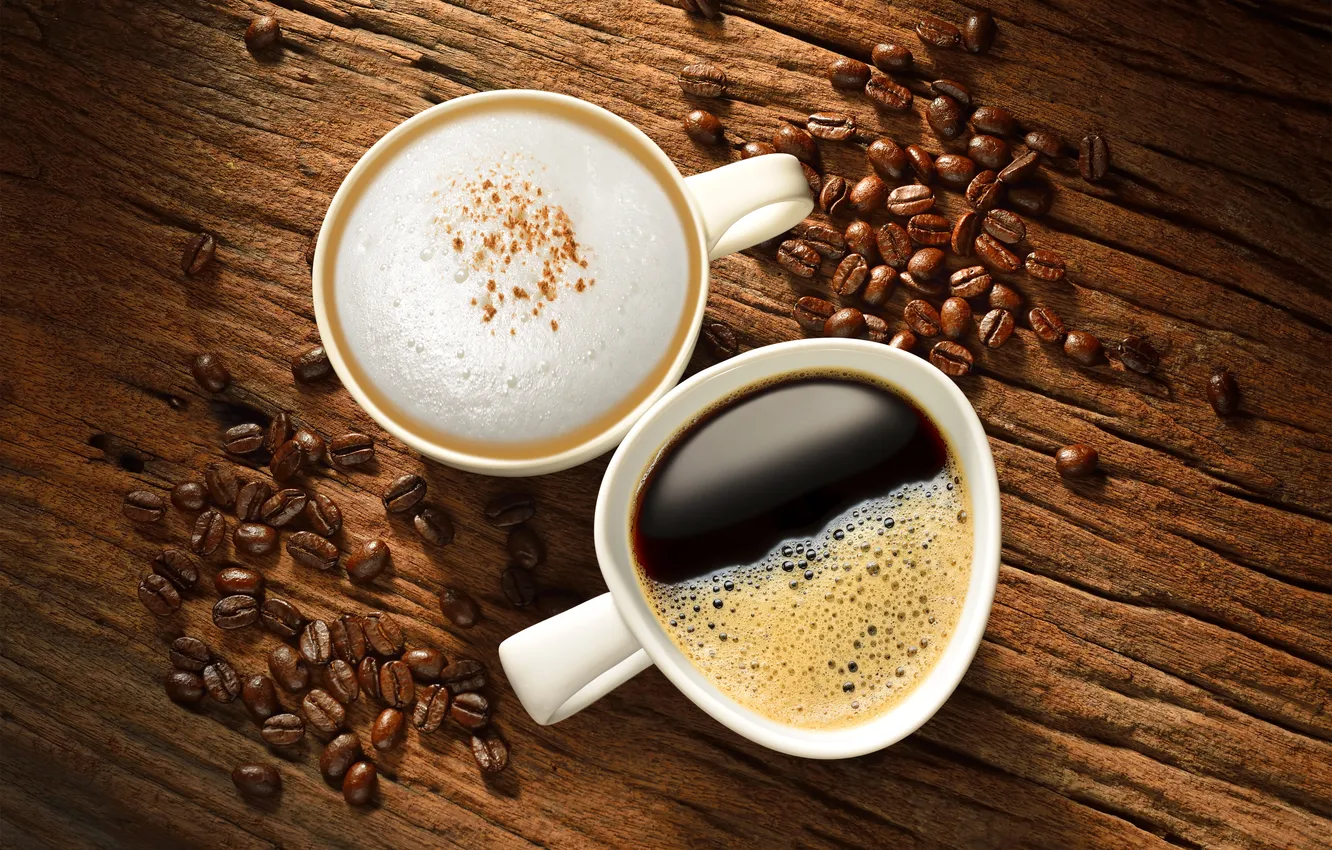 Photo wallpaper foam, coffee, grain, Cup, drink