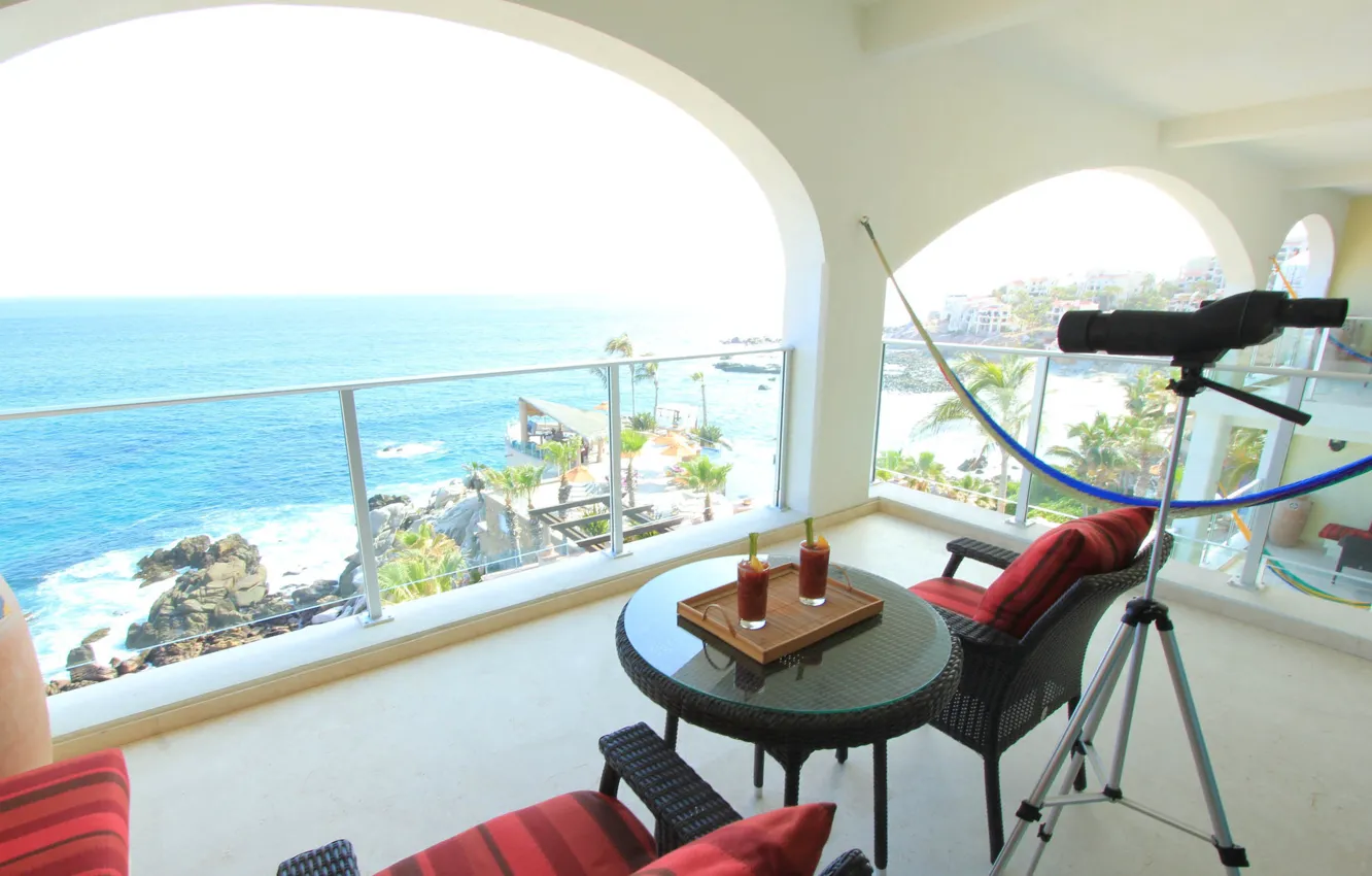 Photo wallpaper design, style, Villa, home, interior, balcony, terrace, villa