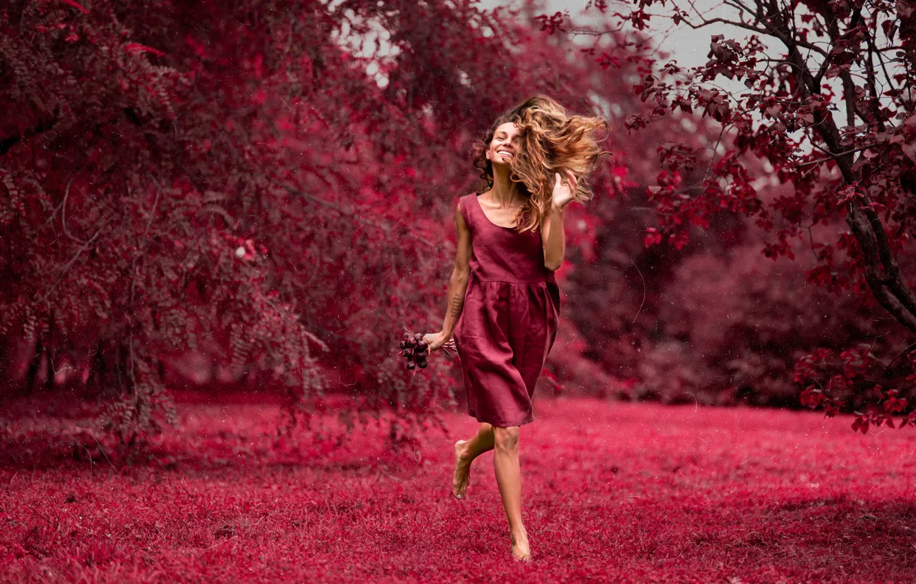 Photo wallpaper garden, nature, dress, girl, Ilya Pistoletov, Katerina Klein
