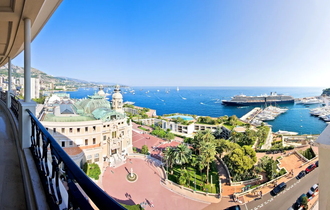Photo wallpaper sea, port, casino, Monaco, Monte Carlo
