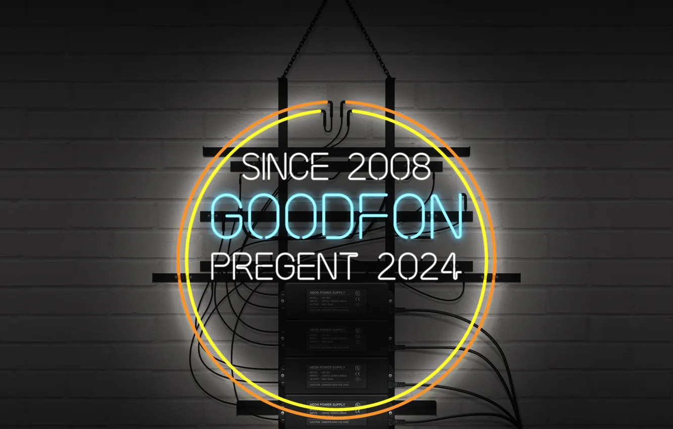 Photo wallpaper goodfon, present, neon sign, since