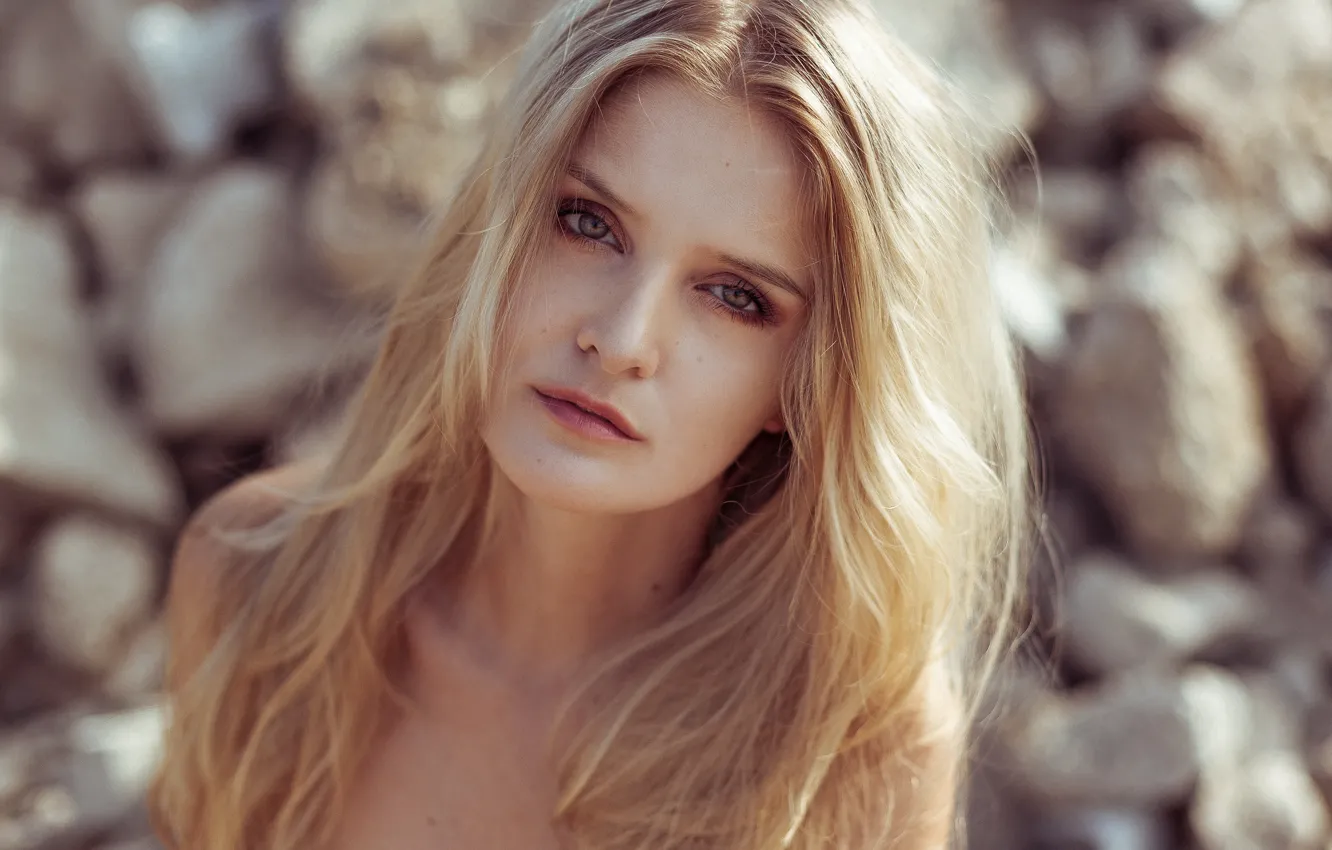 Photo wallpaper look, the sun, portrait, makeup, hairstyle, blonde, beauty, bokeh