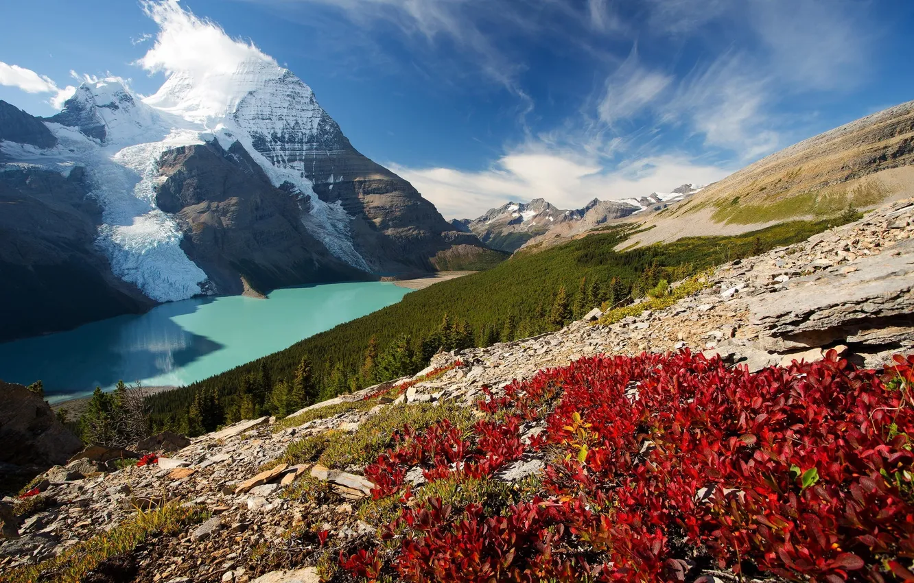 Photo wallpaper landscape, mountains, nature, lake, Canada