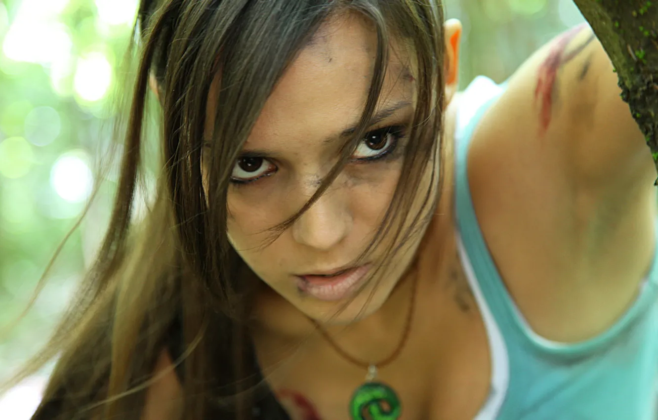 Photo wallpaper look, face, hair, Mike, Tomb Raider, cosplay, brown eyes, Lara Croft