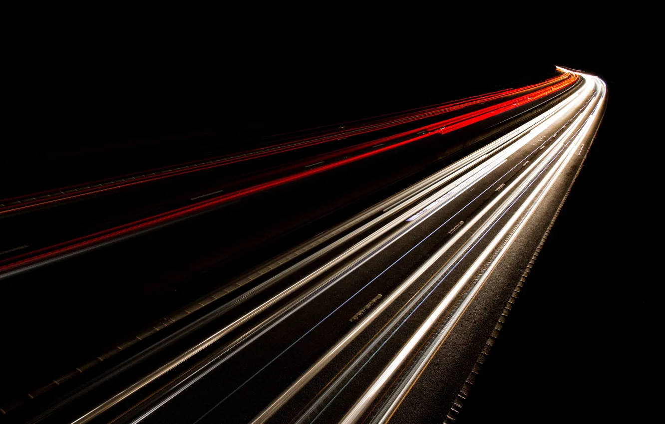 Photo wallpaper road, night, lights