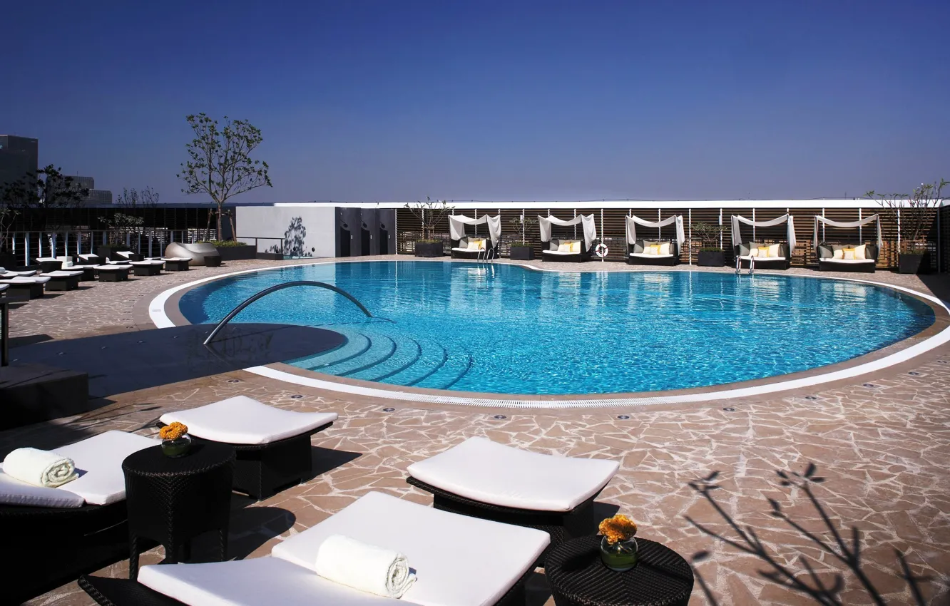 Photo wallpaper design, style, stay, interior, pool, stage, resort