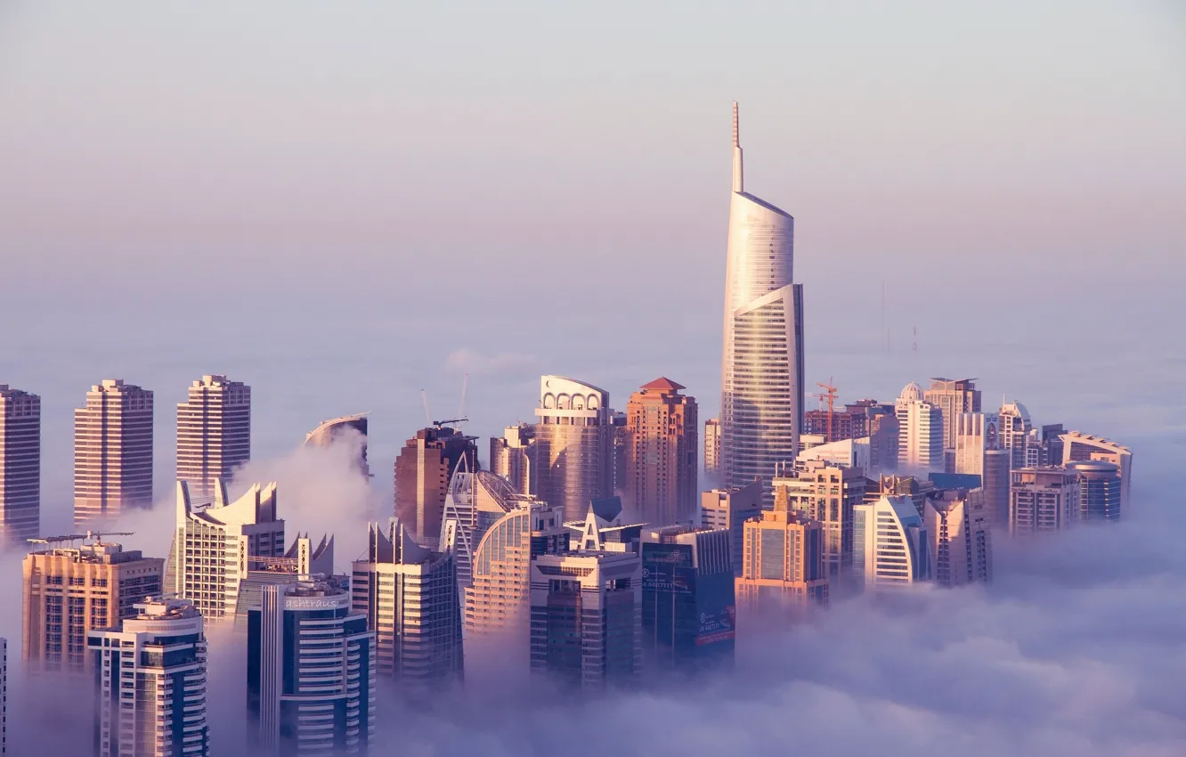 Photo wallpaper clouds, building, skyscrapers, Dubai, Dubai, UAE, UAE, Jumeirah Lakes Towers