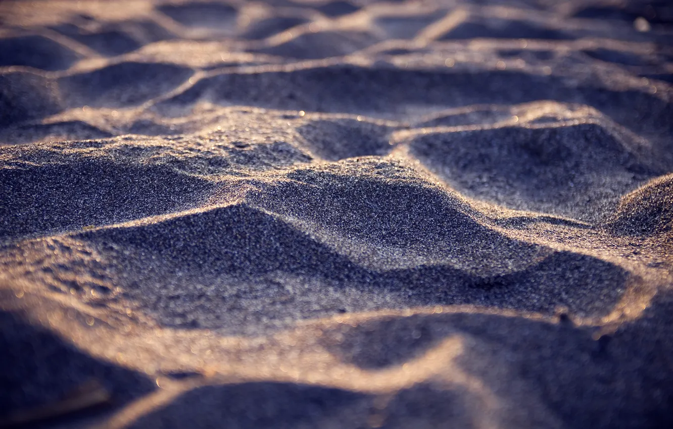 Photo wallpaper sand, sea, shore, coast, focus, blur, grit, Sands