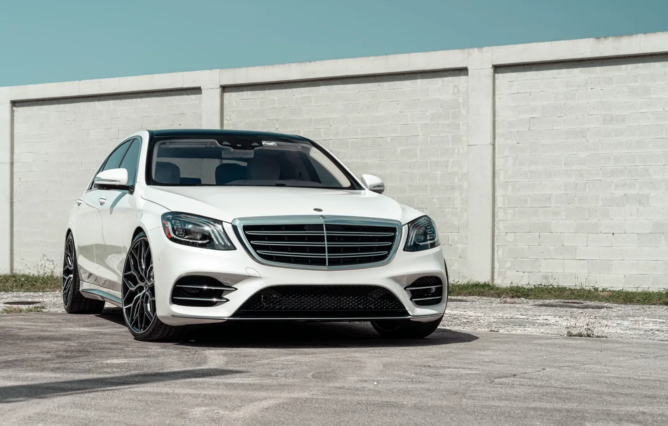 Photo wallpaper Mercedes, White, S550, W222, Restyling