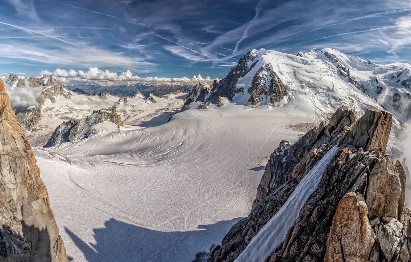 Photo wallpaper snow, mountains, tops, France, Alps, France, Alps, Blanc